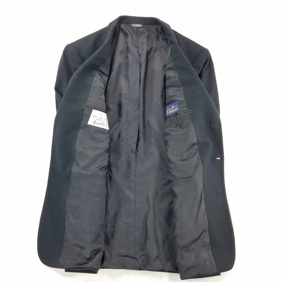 Bill Blass Cashmere Jacket Black Sport Coat Blazer 3-Button Ventless Men’s 42R - Picture 4 of 8